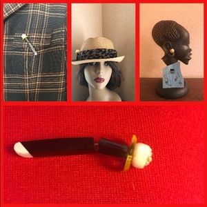Vintage Pin/Ear Plug (Ebony, Ivory, Pearl & Amber)